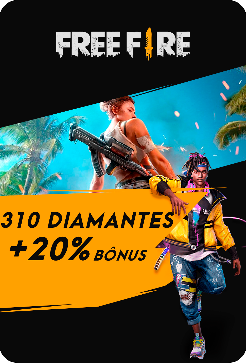 Recarga Garena Free Fire 310 diamantes + 62 Bônus