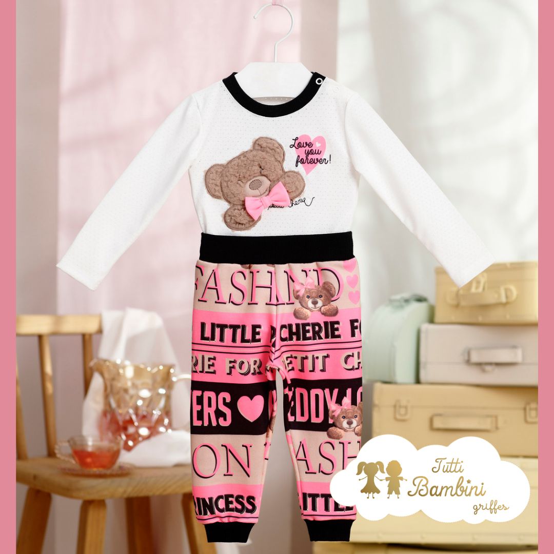 Conjunto Inverno 2022 Teddy Baby 092 Manga Longa Petit Cherie