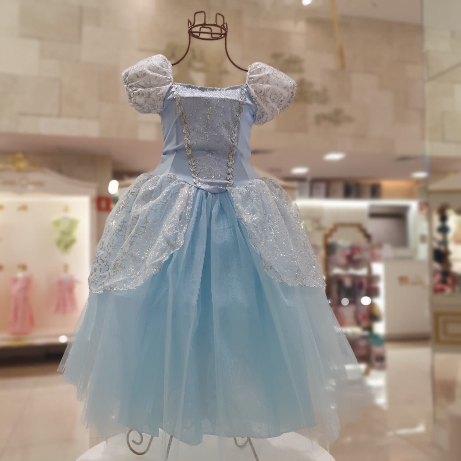 Vestido Infantil Princesa Cinderela Desenho Brilho
