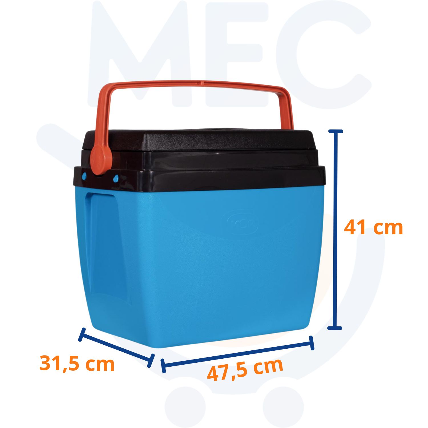 Kit 3 Caixa Térmica 34L 18L 6L Azul Laranja Cooler com Alça - Mec