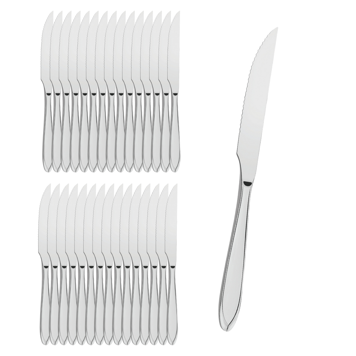 ACERO INOX PRA-MAR ARGENTINA カトラリーセット Kit 30 Facas Carne C/ Serra Inox Restaurante Cozinha Talher - Mec