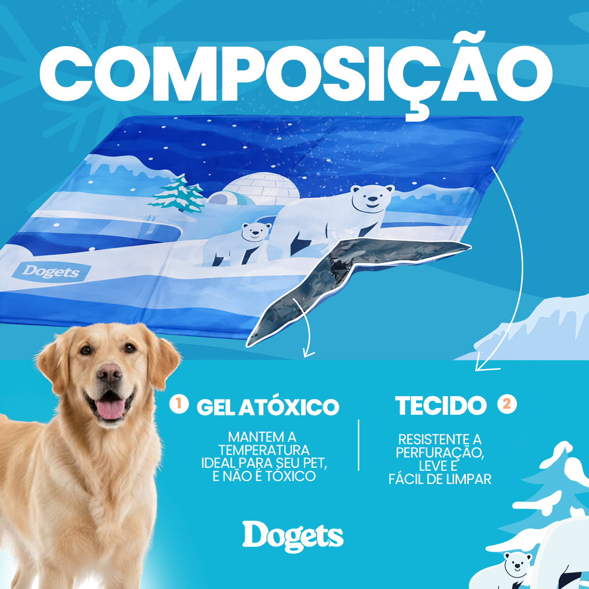 Tapete Gelado Pet Refrescante 110x70 Cachorro Gato FreskoGets