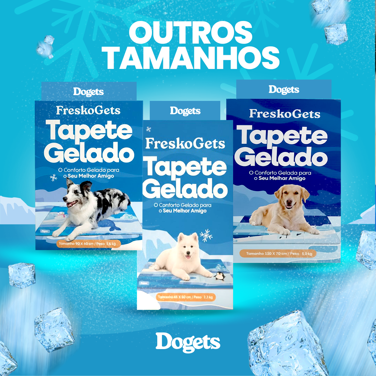 Tapete Gelado Pet Refrescante 110x70 Cachorro Gato FreskoGets