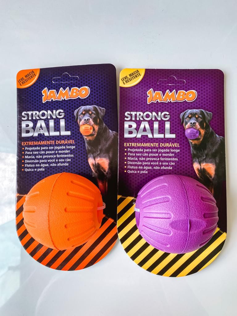 BOLA STRONG BALL PQ AMARELA - Jambo Pet