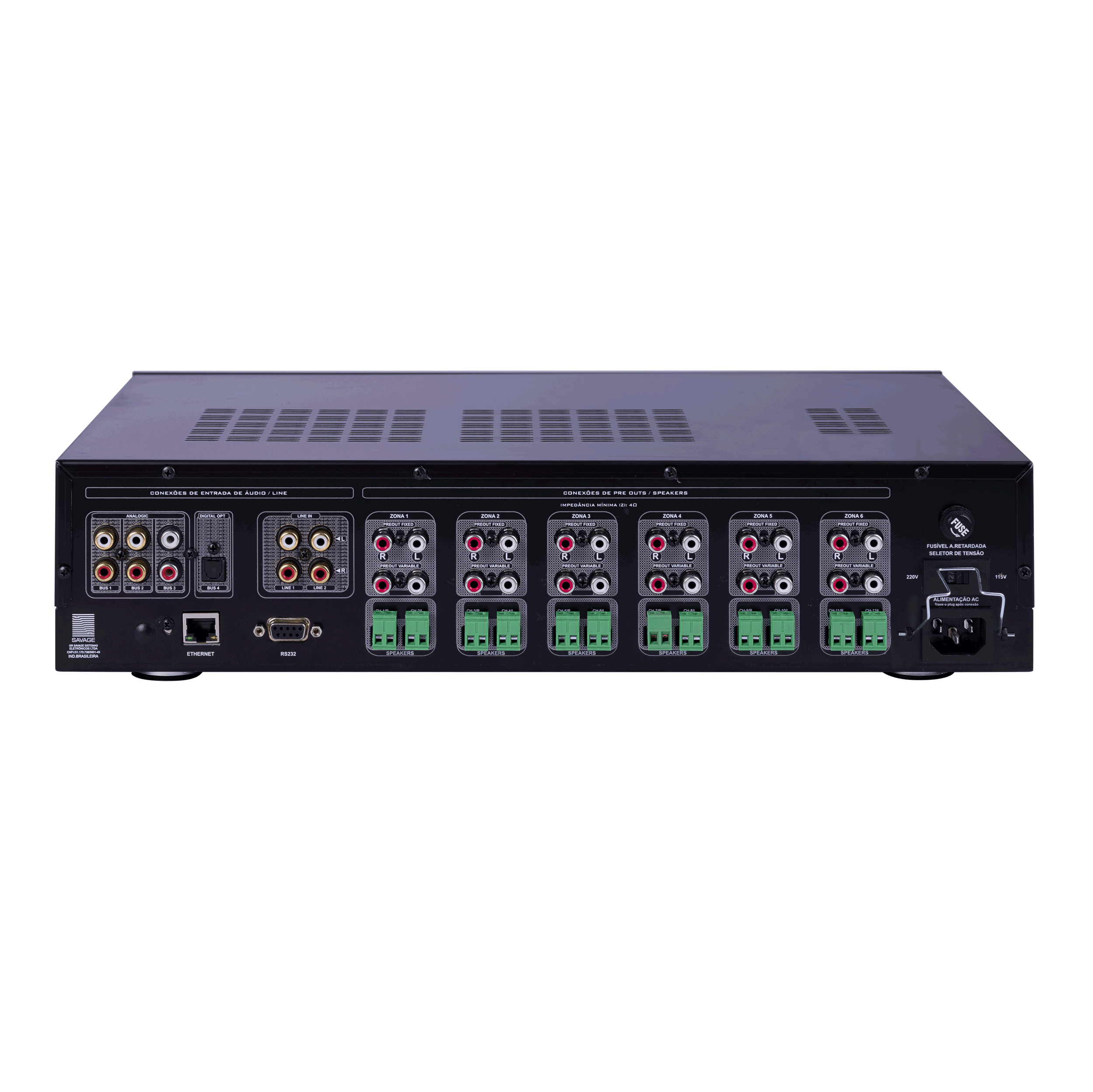 Amplificador Multiroom 6 Zonas 600W Display Touch 4.3 | So Fast