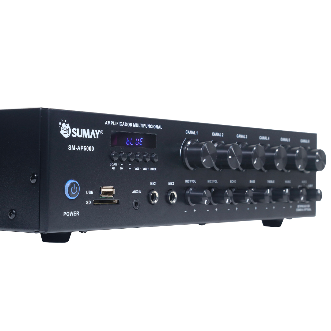 Amplificador Sumay AP6000 600W 6 Canais Bluetooth Toroidal | So