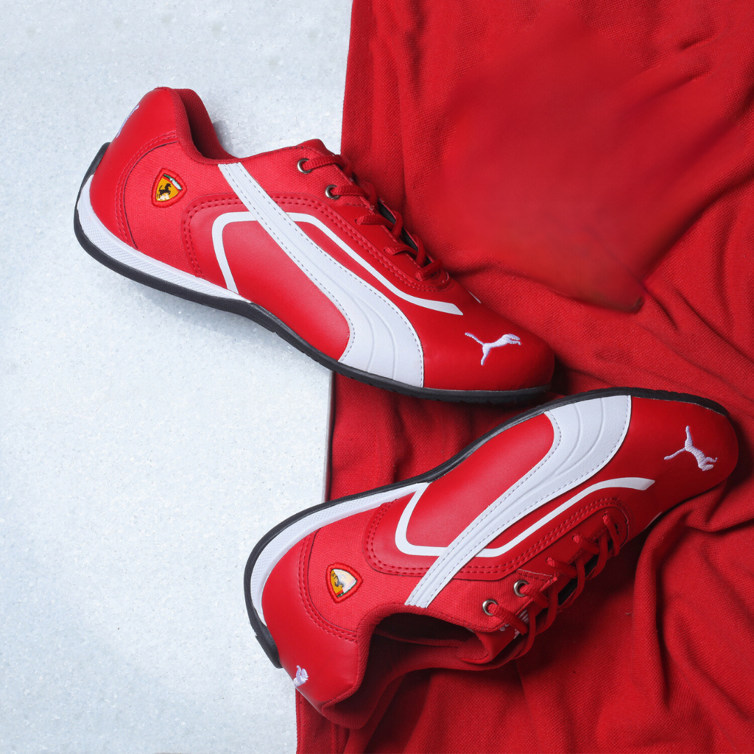 Tênis masculino Puma Ferrari New Vermelho Branco - Duster shoes