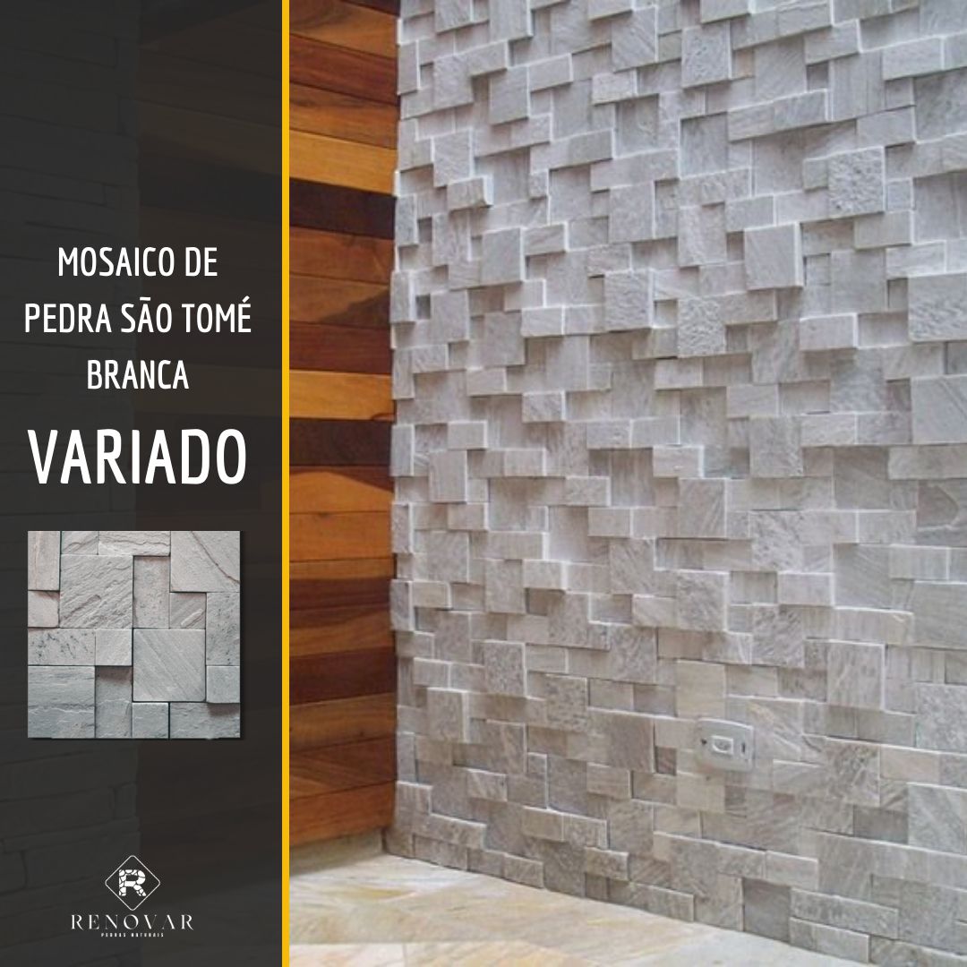 Mosaico Pedra Ferro Variado - Rose Pedras