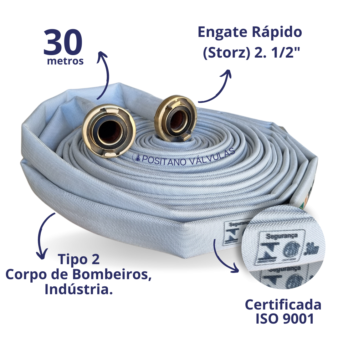 Mangueira para Hidrante Tipo Industrial Metros Storz Aços Positano