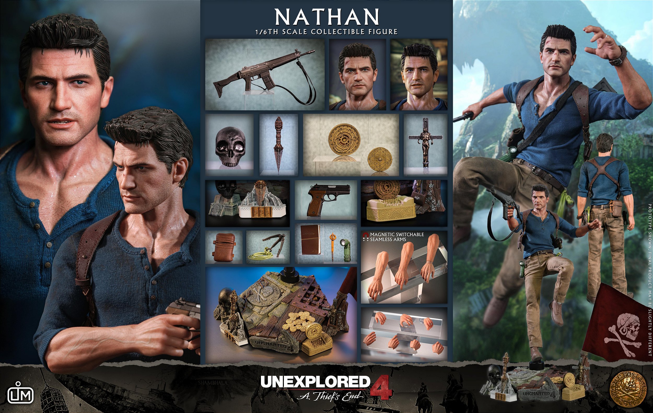 Uncharted 3 Play Arts Kai Series 1 Nathan Drake Action Figure