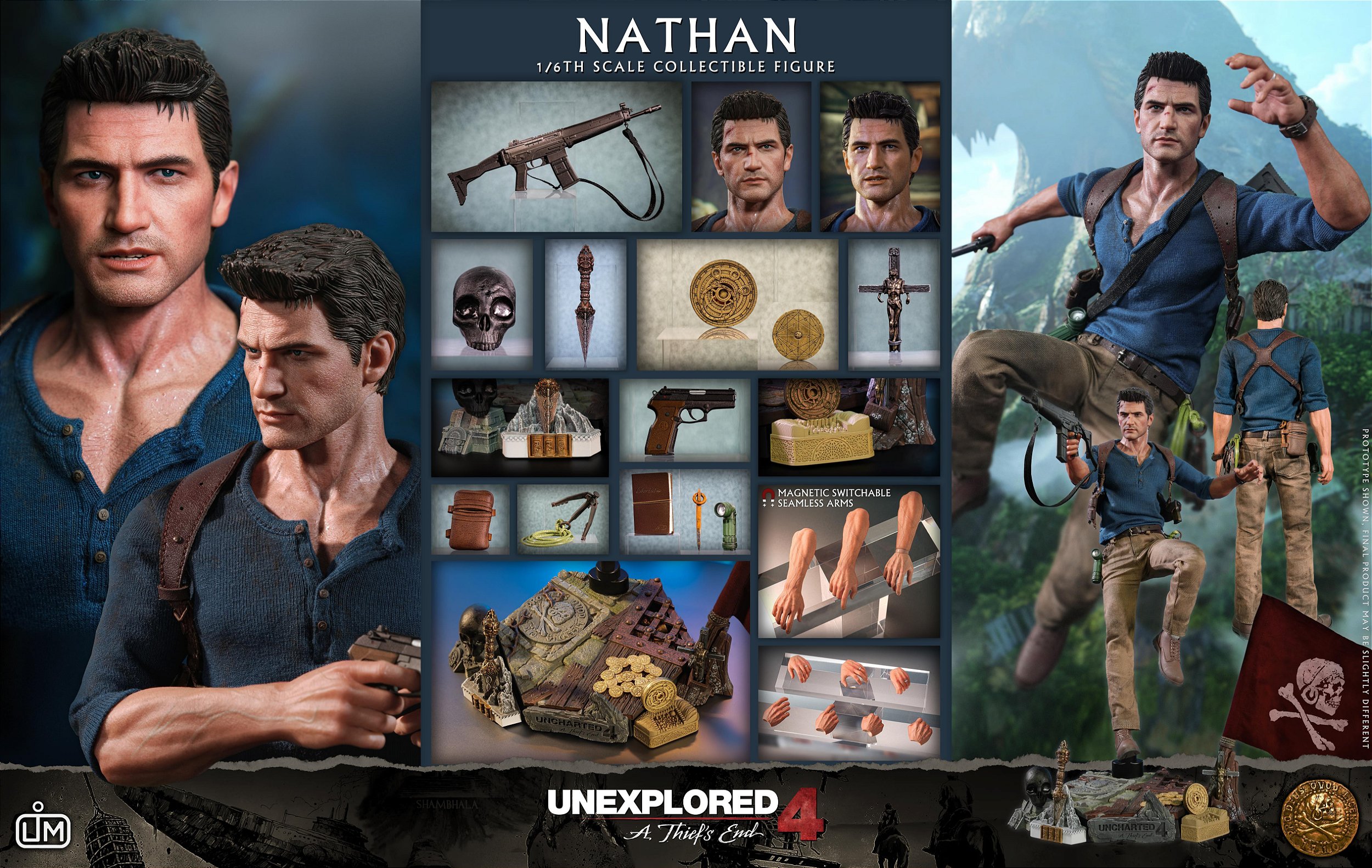 2022 Filme Uncharted Drake Fortuna Nathan Drake 6 figura De Ação