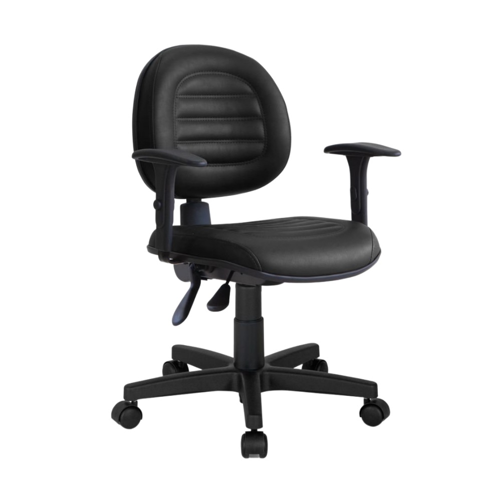 Cadeira de Escritório Executiva com Costura Ergonômica Tecido Preto -  Qualiflex - Qualiflex móveis