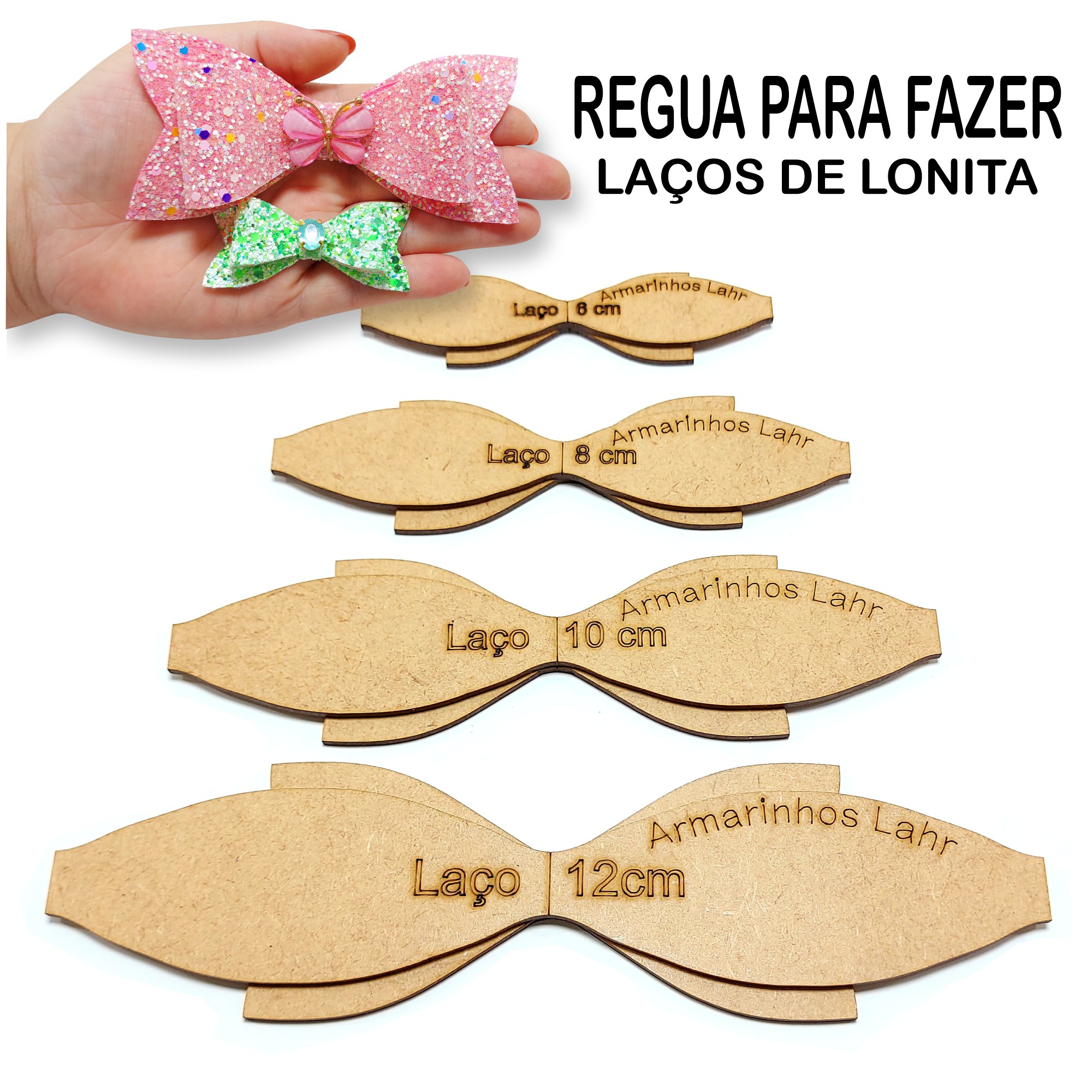 KIT MOLDE MDF (LAÇO FOFINHO) - 9 PEÇAS