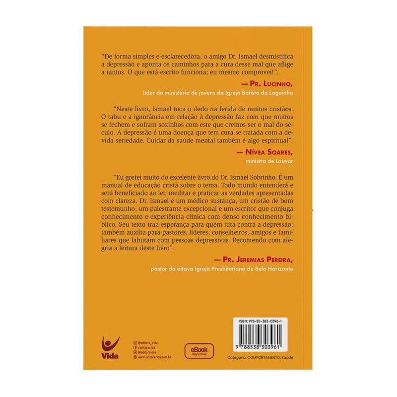 Depressão O Que Todo Cristão Precisa Saber Dr Ismael Sobrinho Brasil Evangélico Livraria 3302