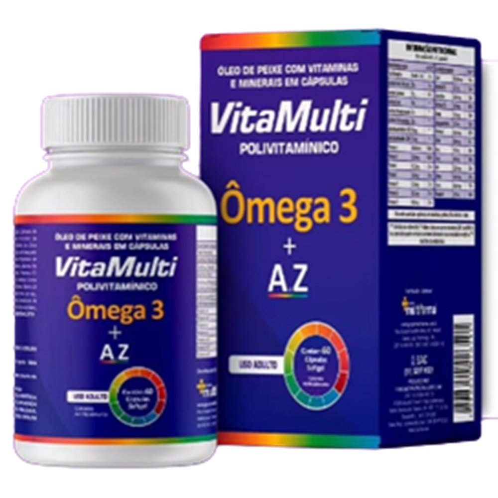 A-Z ÔMEGA Melhor Vitan 60 Capsulas - Ômega 3 / Óleo de Peixe