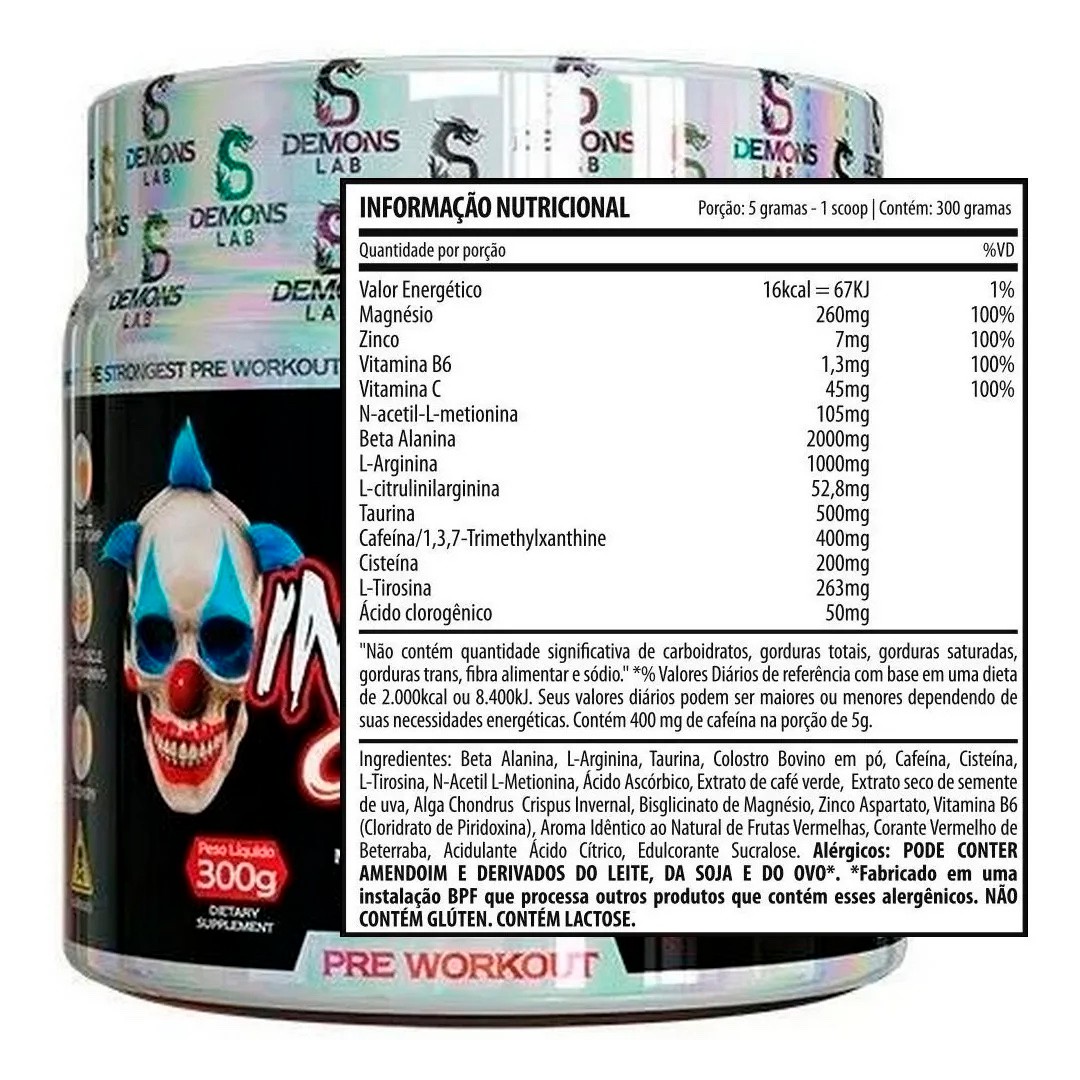 Insane Original Demons Lab 300g Ninja Suplementos Curitiba 41 3045 8841 Loja Física E