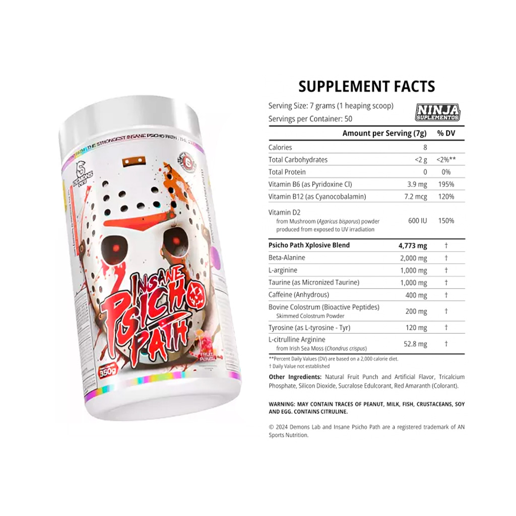 INSANE PSICHO PATH PRÉ TREINO DEMONS LAB - 350G - Ninja Suplementos ...