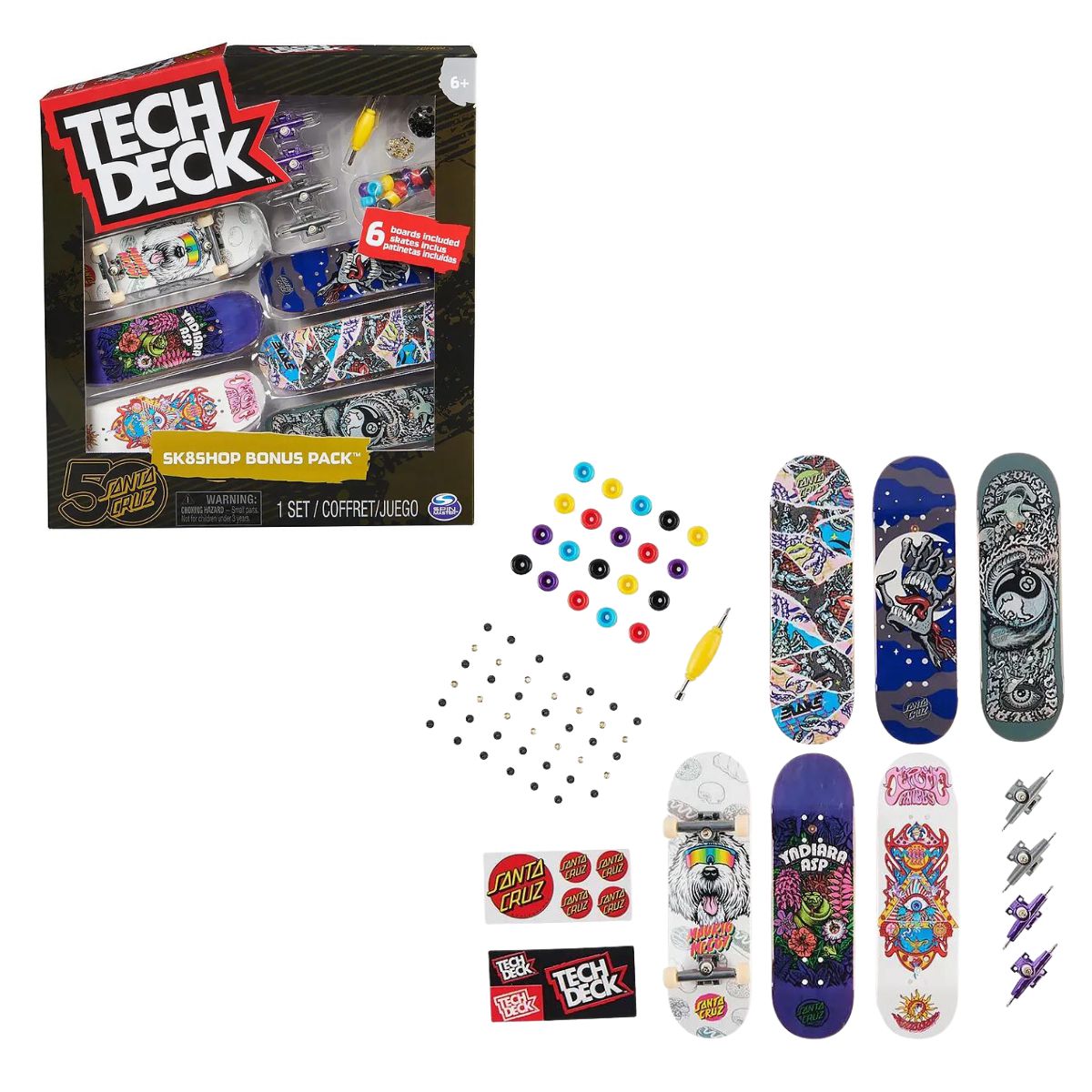 Skates De Dedo Tech Deck Kit Com 6 Sk8 Shop Acessórios Sunny