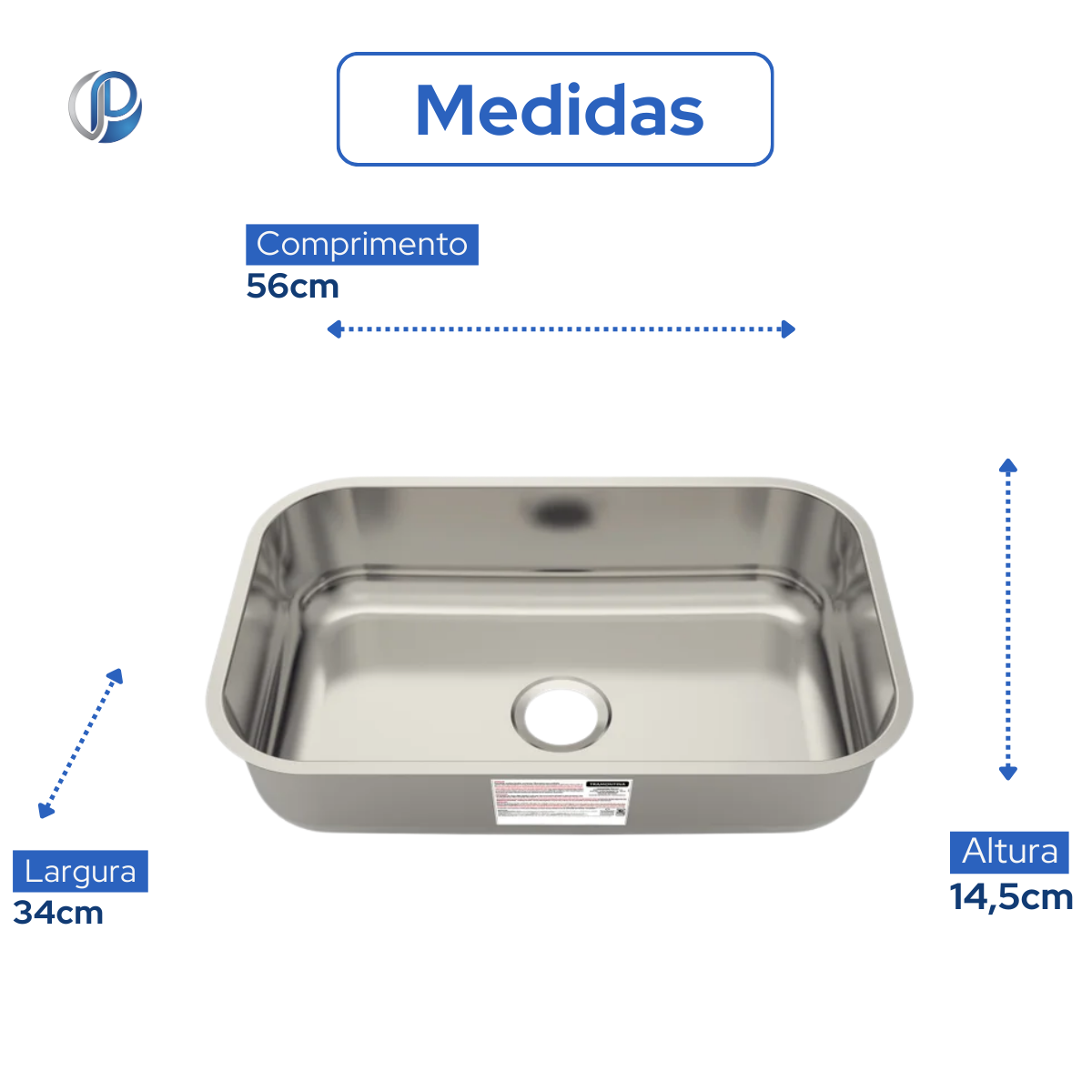 Cuba Retangular Basic Inox 56x34cm Tramontina - Prime Utilidades