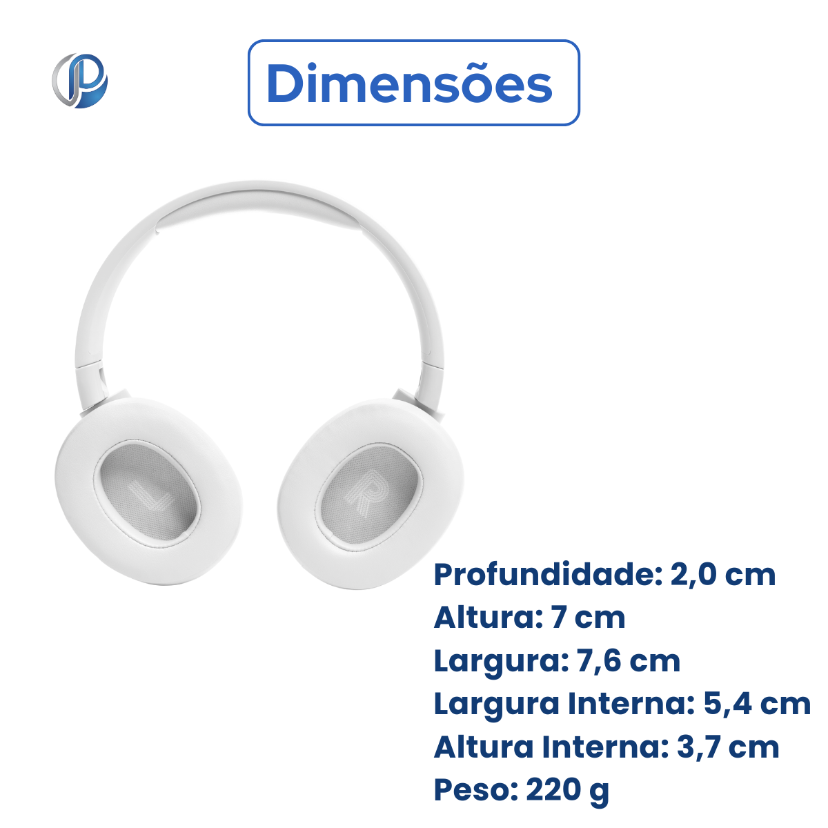Fone de Ouvido Sem Fio JBL Tune 720BT Branco - Prime Utilidades