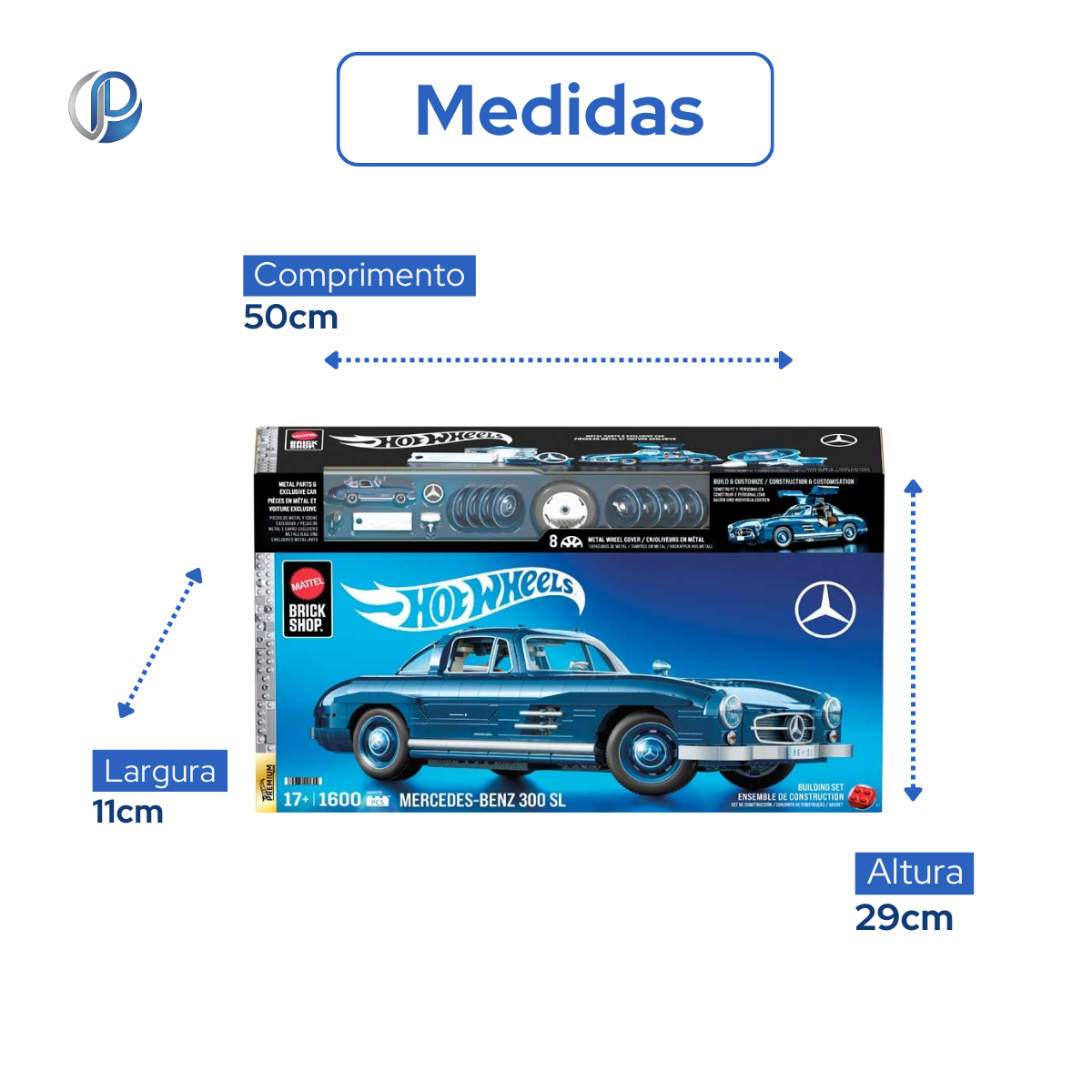 Hot Wheels Brick Shop Premium Mercedes-Benz 300 1:12 Mattel