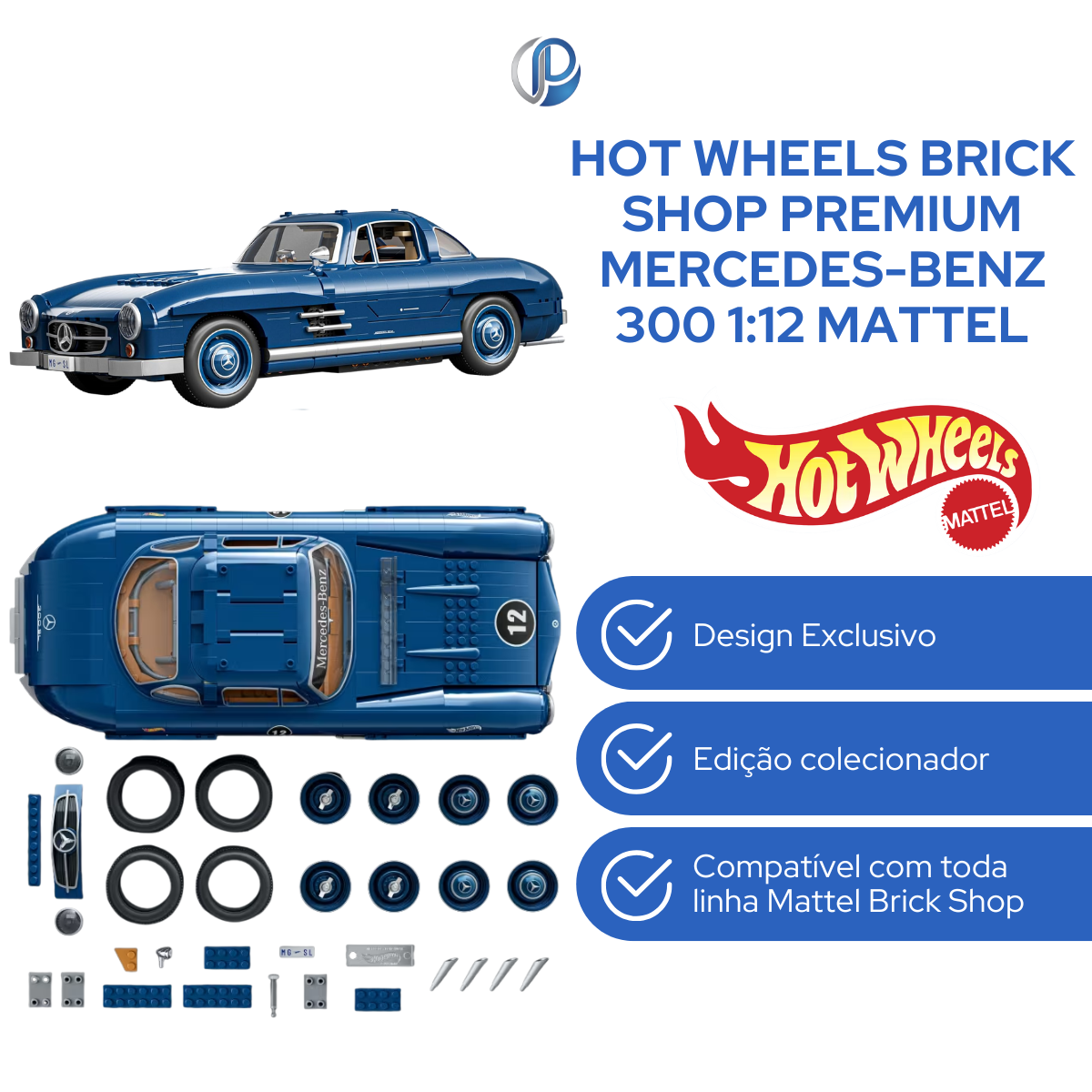 Hot Wheels Brick Shop Premium Mercedes-Benz 300 1:12 Mattel