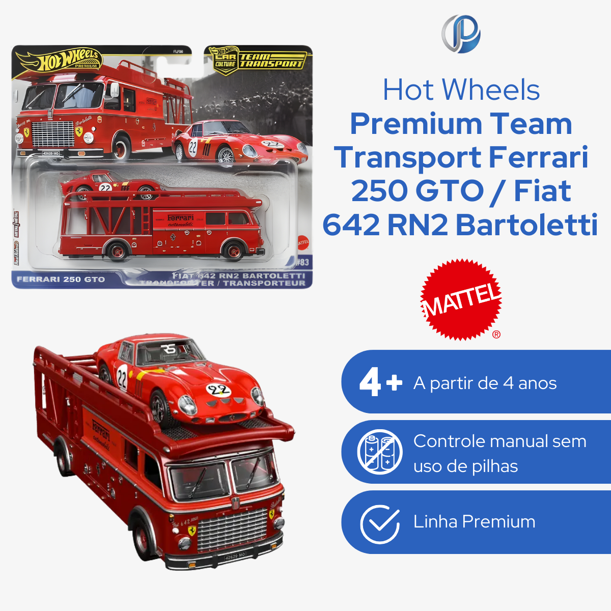 Hot Wheels Team Transport Ferrari 250 Gto Fiat 642 Mattel - Prime