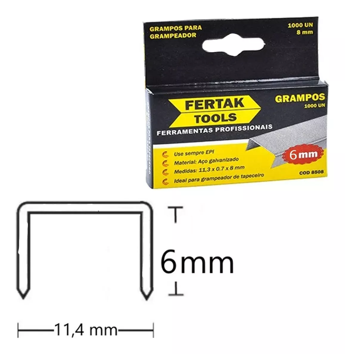 Grampo Galvanizado para Grampeador De Serigrafia e Tapeçaria 06mm - Fertak  - Tintas para Impressora, Materiais para Serigrafia e Insumos para  Sublimação! Compre Aqui com o Melhor Preço