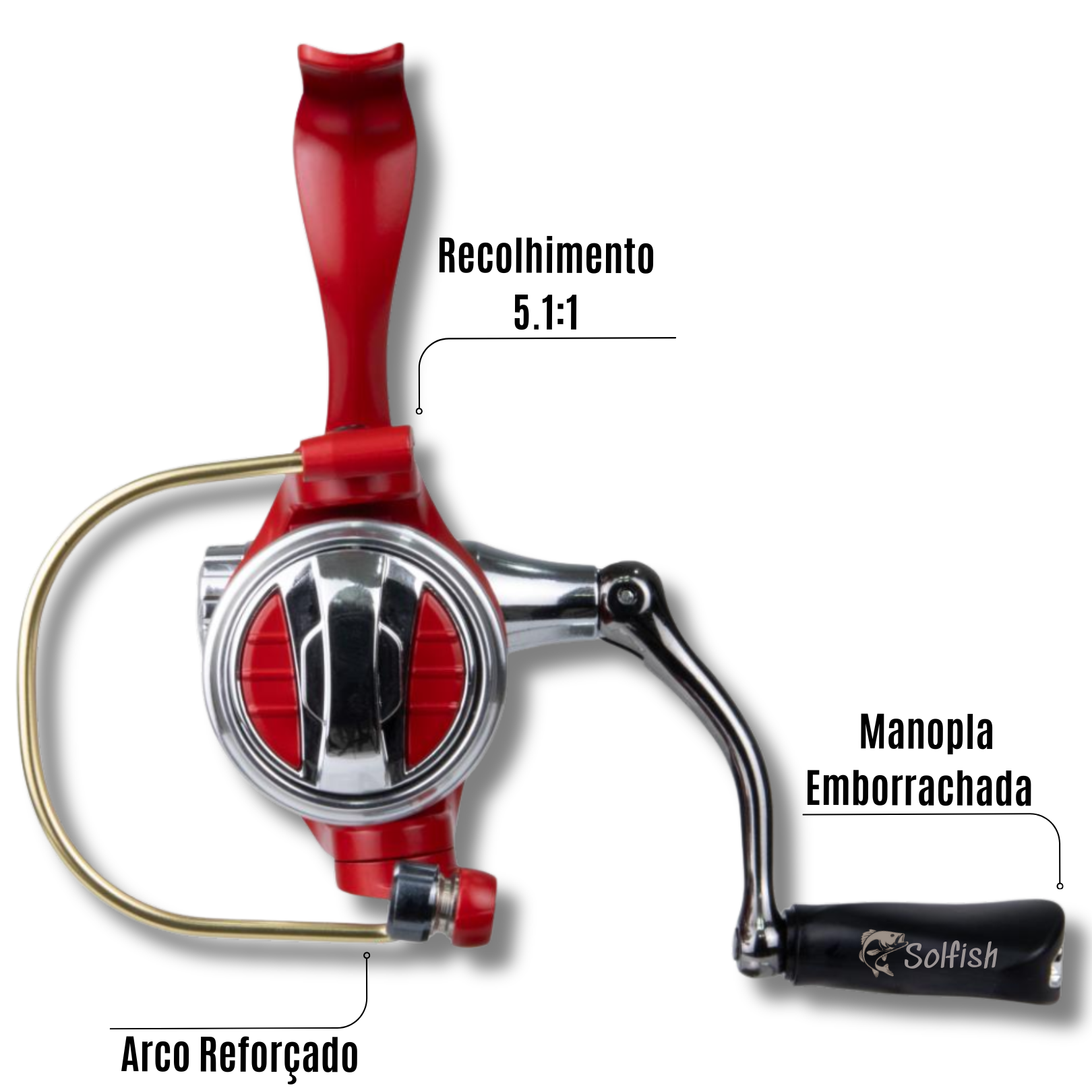 Molinete Maruri Joker Mini Vermelho 4 Rolamentos - Solfish