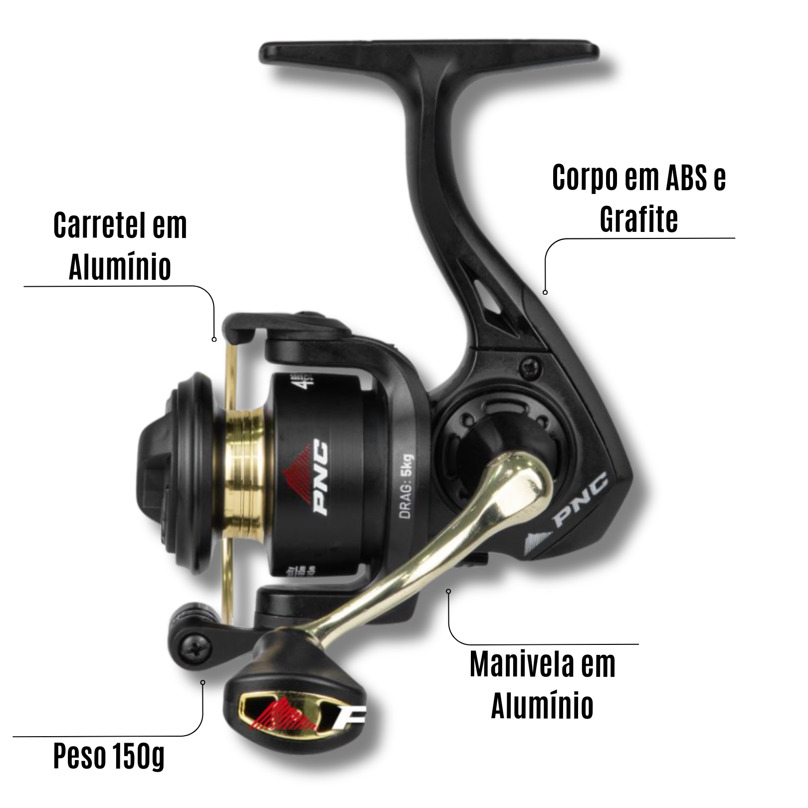 Molinete Maruri Joker Mini Preto 4 Rolamentos - Solfish