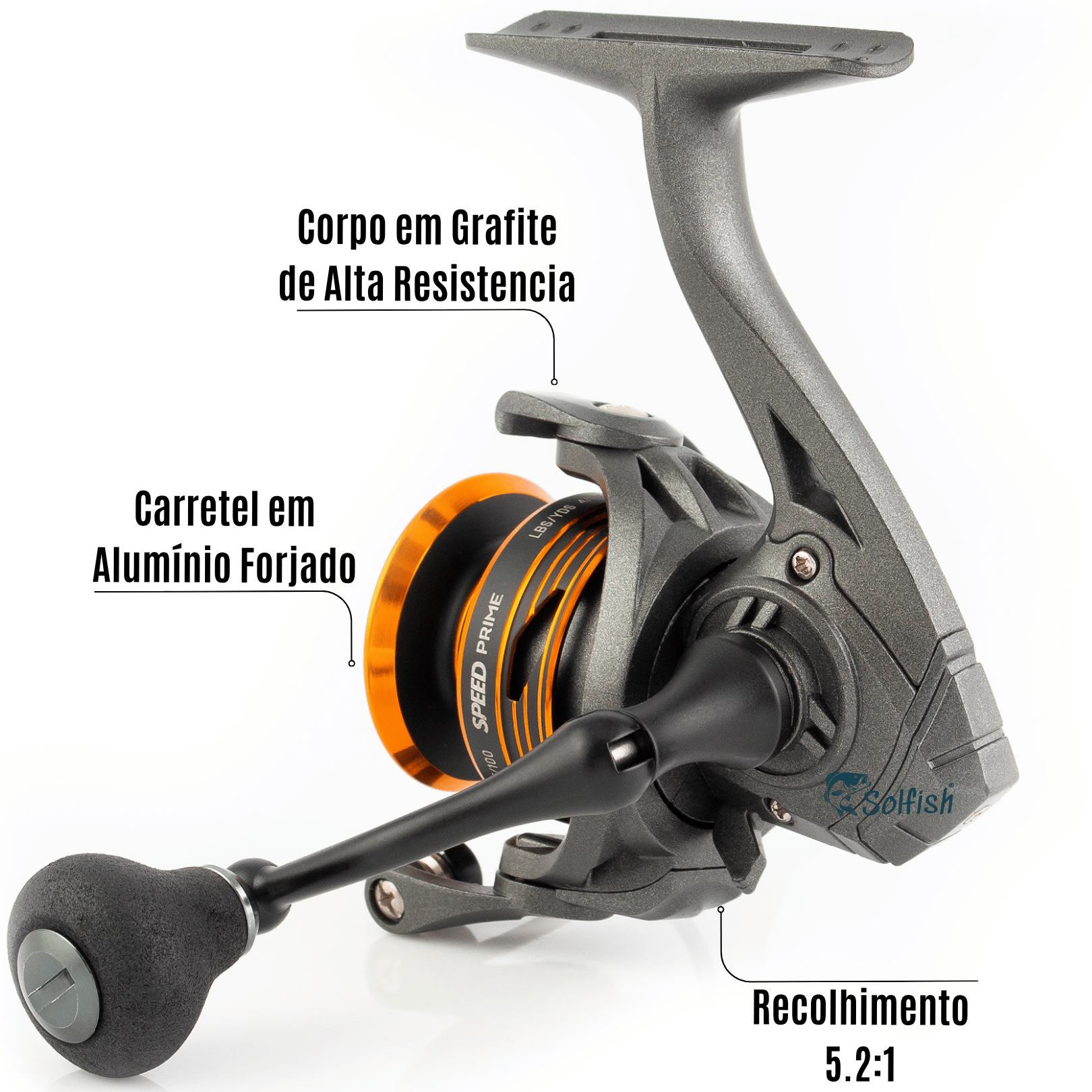 Molinete Albatroz Speed Prime 800 5 Rolamentos - Solfish