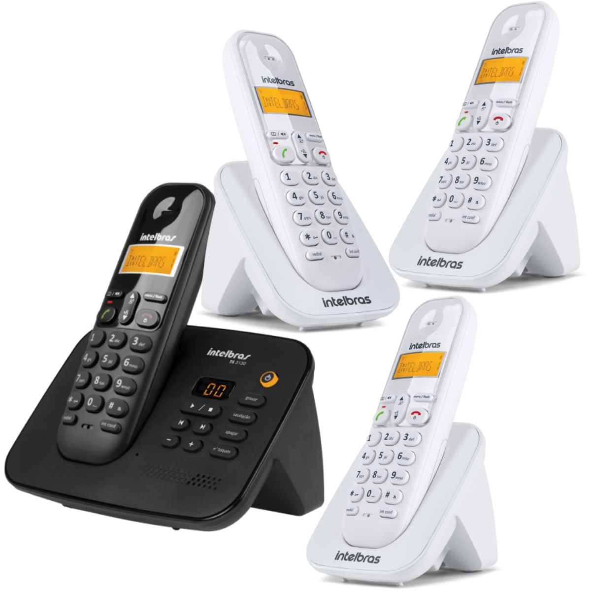 Kit Aparelho Telefone Fixo De Mesa S Fio Bina 3 Ramal br|Intelcompras -  INTELCOMPRAS