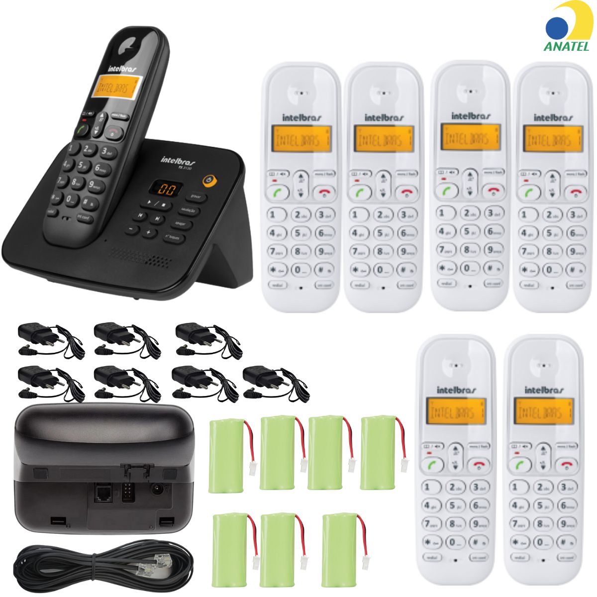 Kit Aparelho Telefone Fixo De Mesa S Fio Bina E 6 Ramal|Intelcompras -  INTELCOMPRAS