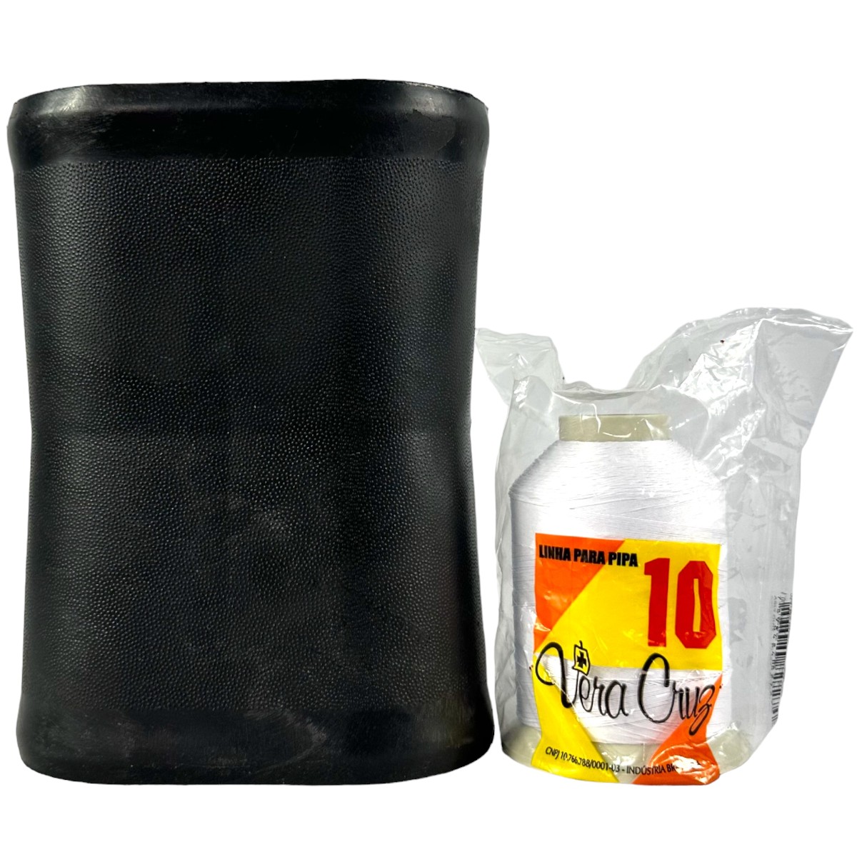Kit Linha Vera Cruz Fio 10 1000 Jardas Porta Linha M Oval Preto