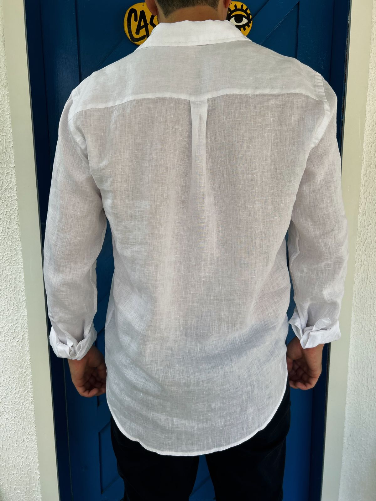 camisa em linho puro com manga longa unissex cor branca - USE DIBOA ...