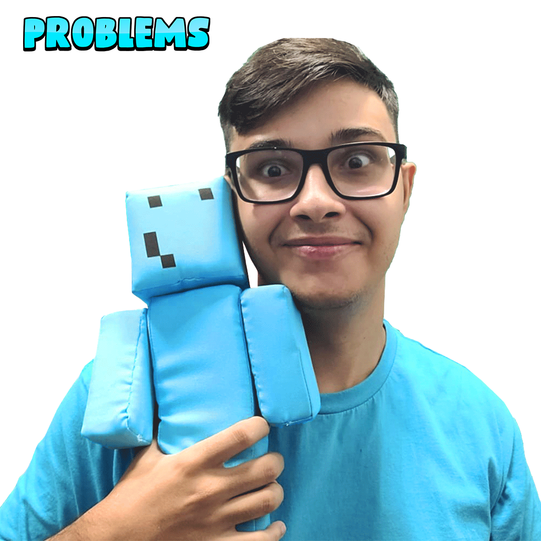 Boneco Problems MINECRAFT Pelúcia ARTICULADO r! - Curta Loja -  Produtos Licenciados de Influenciadores