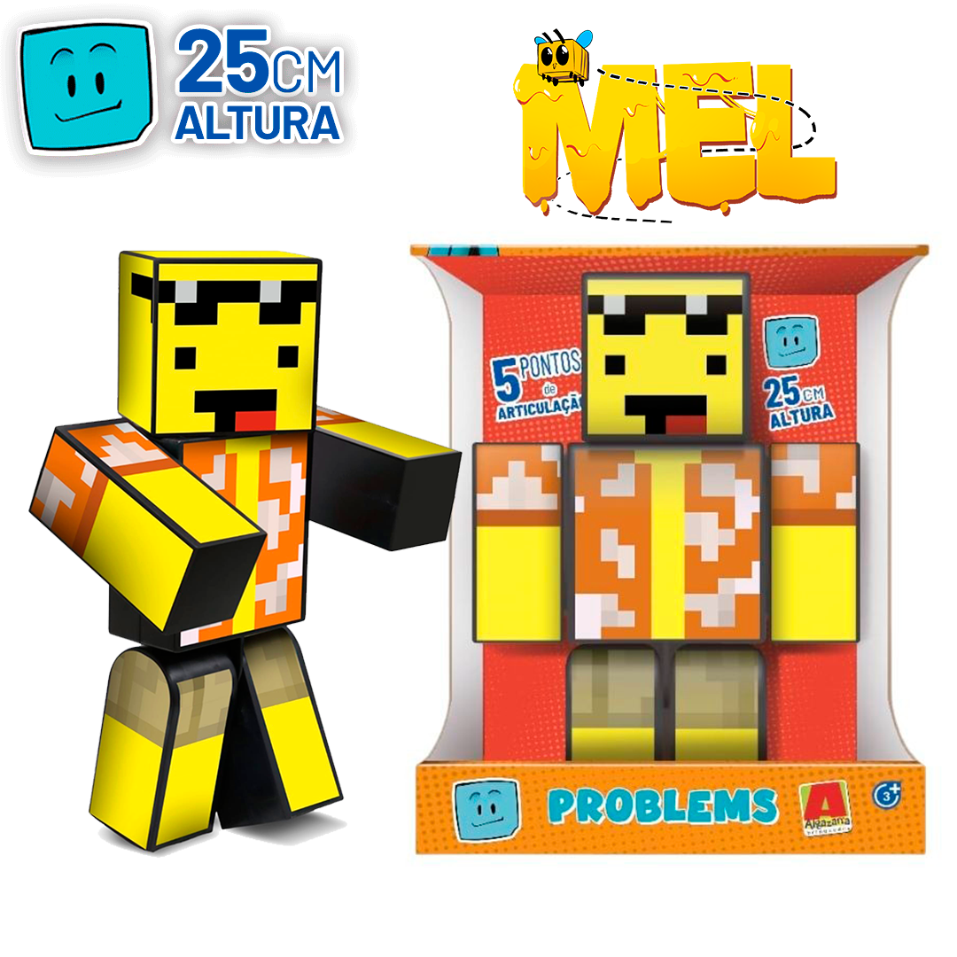 Bonecos Melzinha + Mel 35 cm Turma Do Problems Minecraft