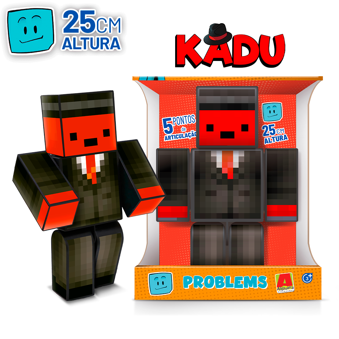 Boneco Kadu Turma do Problems - Pequeno - 25cm - Minecraft - Algazarra