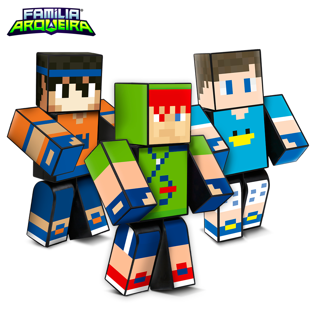 Kit 3 Bonecos Minecraft Problems Athos E Lopers 25 Cm