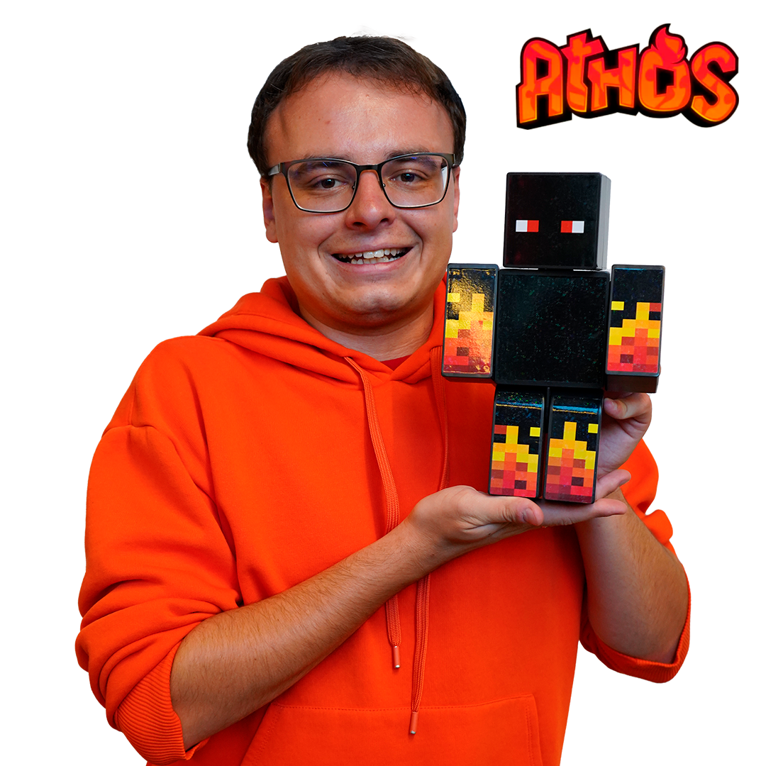 Kit Exclusivo: Boneco Athos Minecraft Articulado e Boneco Geleia