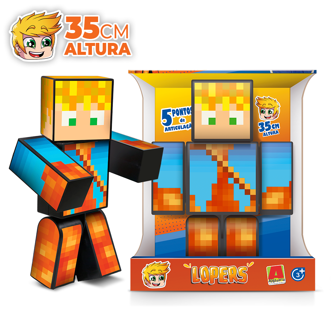 Boneco Lopers 35cm - Minecraft