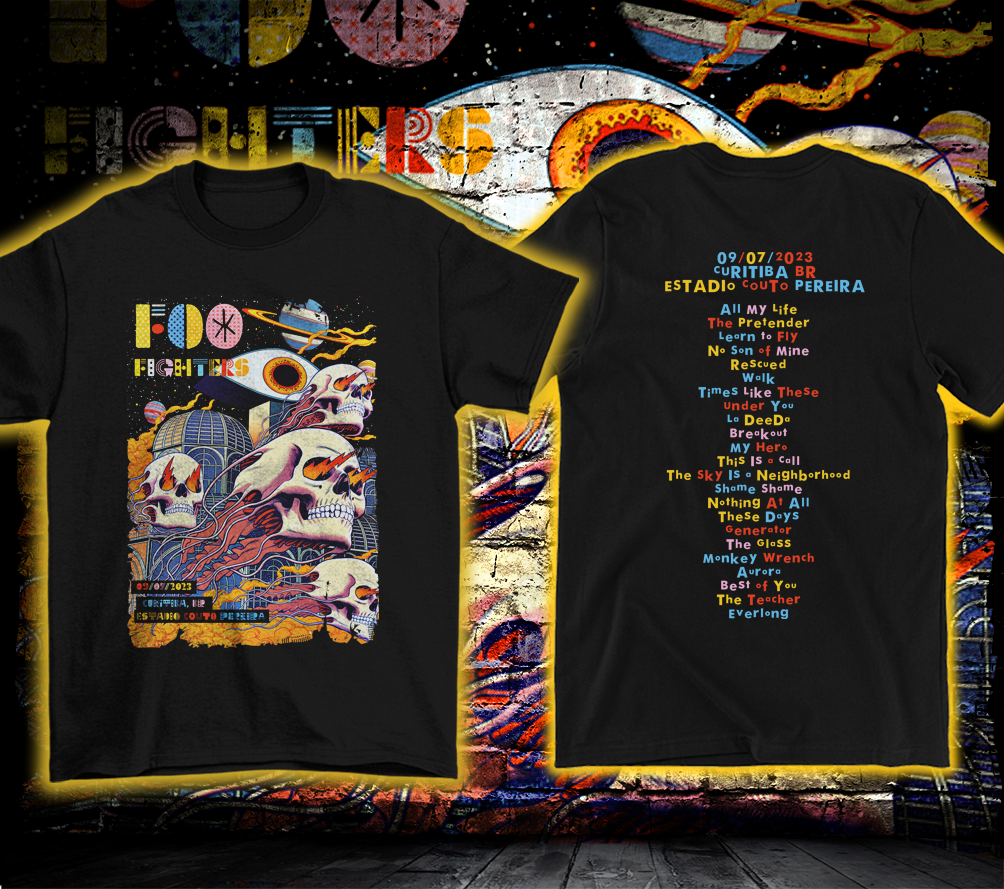 CAMISETA FOO FIGHTERS - CURITIBA - BRASIL 2023 - Anesthesia Wear