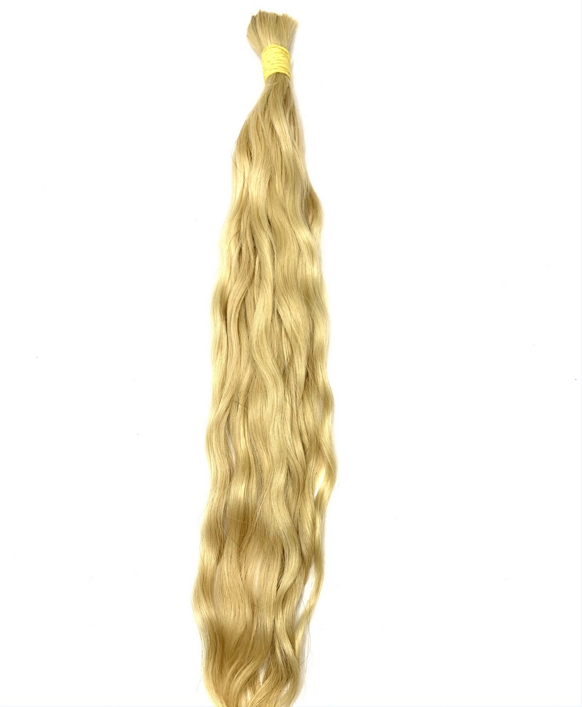 Cabelo Humano Loiro Ondulado Tecido 110g 53cm Lindo