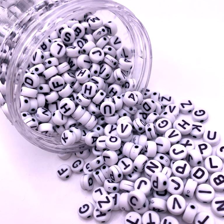 Miçanga Letra infantil 7mm 100g Pulseira - 740 Peças - Comprar Miçangas ...