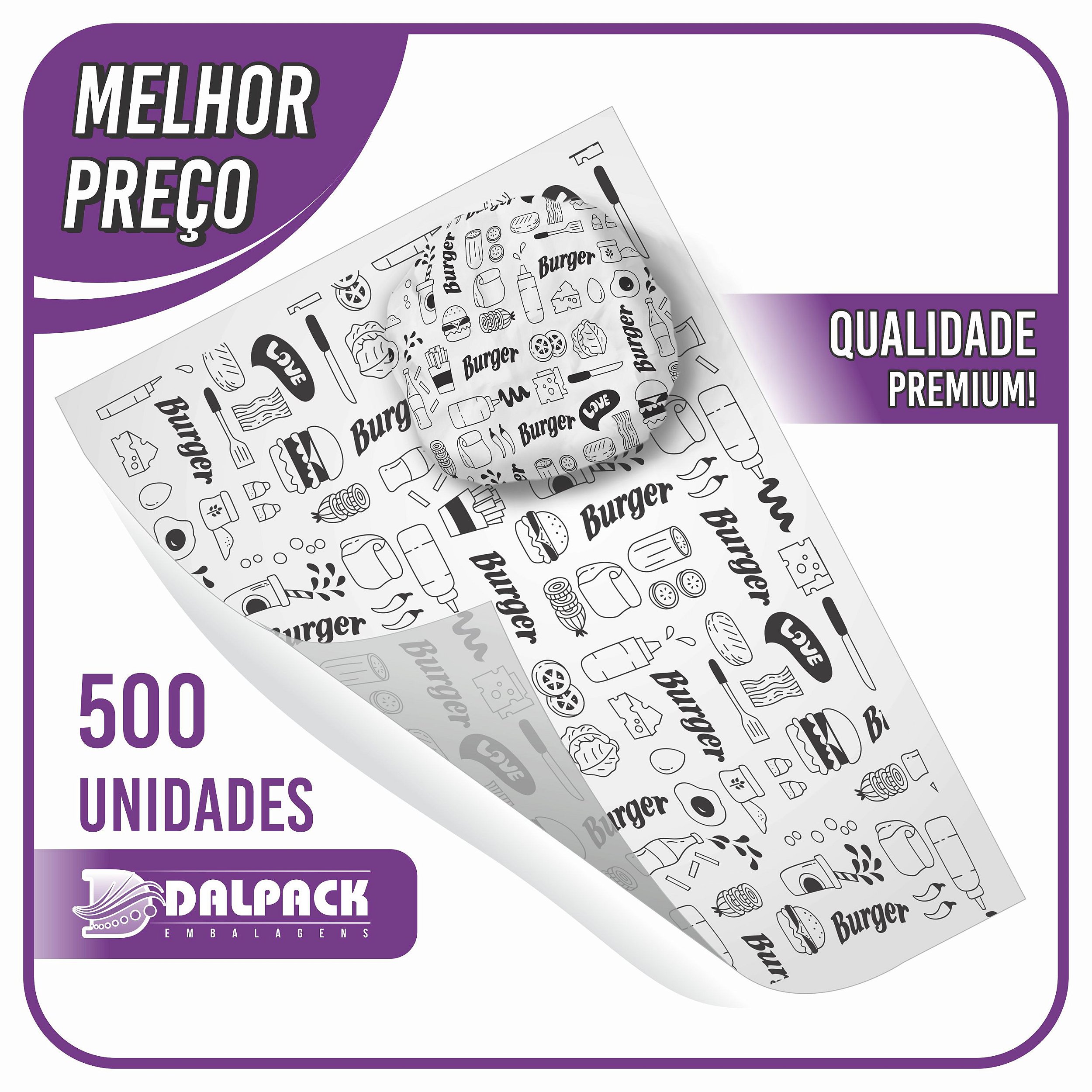 Papel Acoplado para Hamburguer - WHITE - 500 unidades, Embalagens para  Delivery e Fast-Food