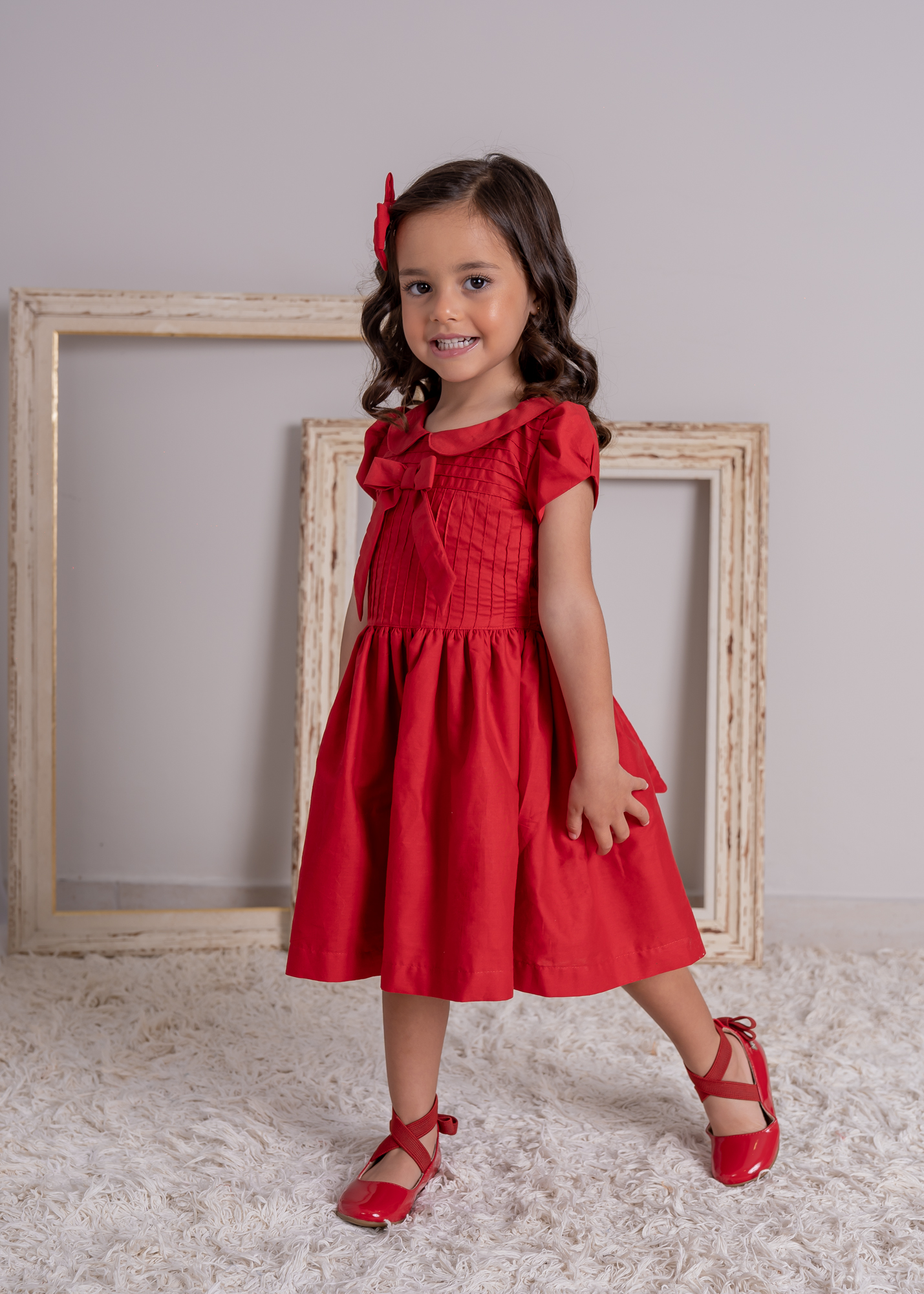 Vestido Infantil Vermelho - Gicas Baby Store