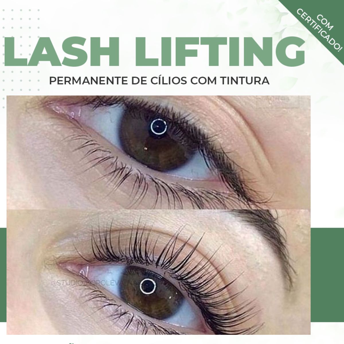 Curso de Lash Lifting permanente de cílios com tintura