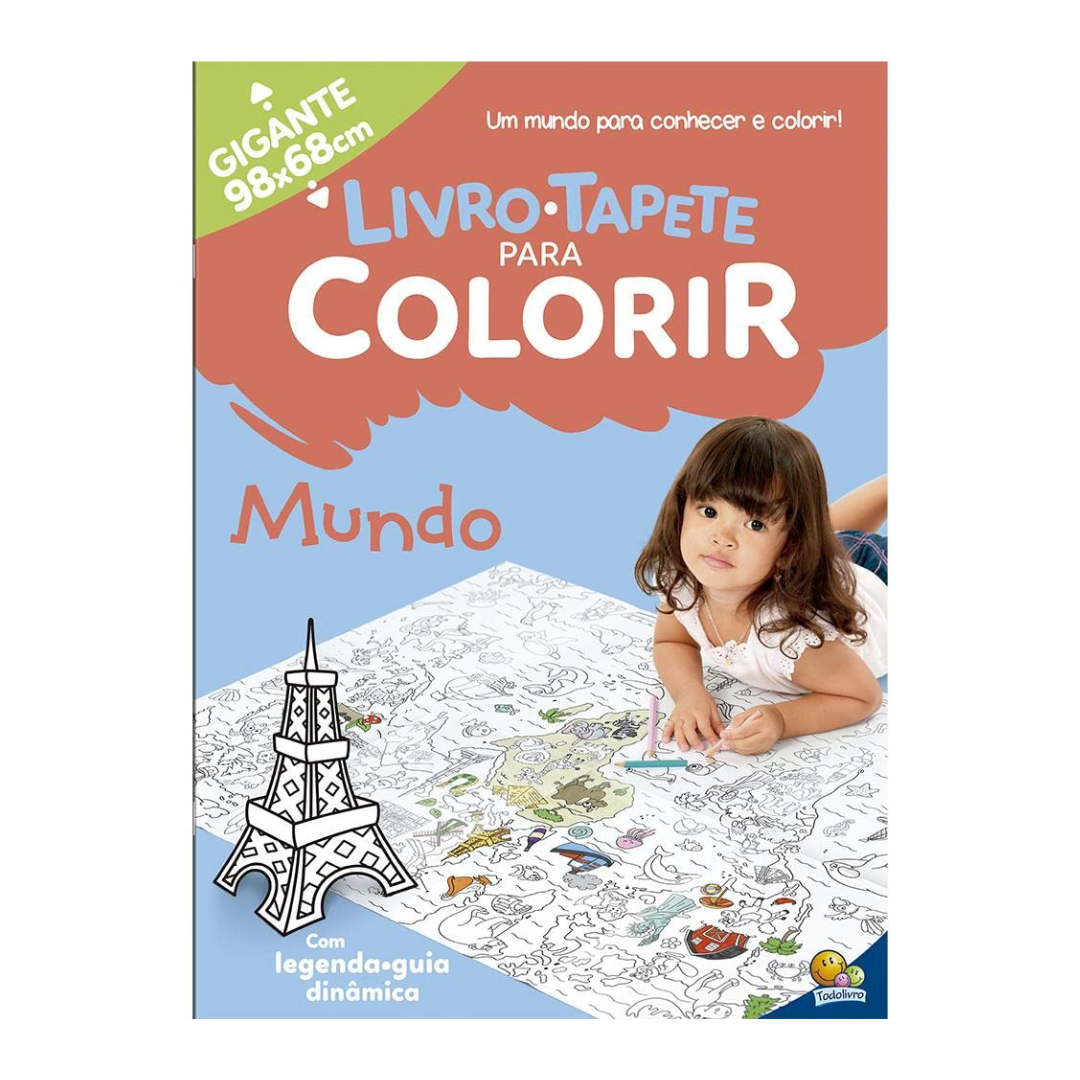 Livro Tapete para Colorir - Mundo - Papel Picado - Papelaria