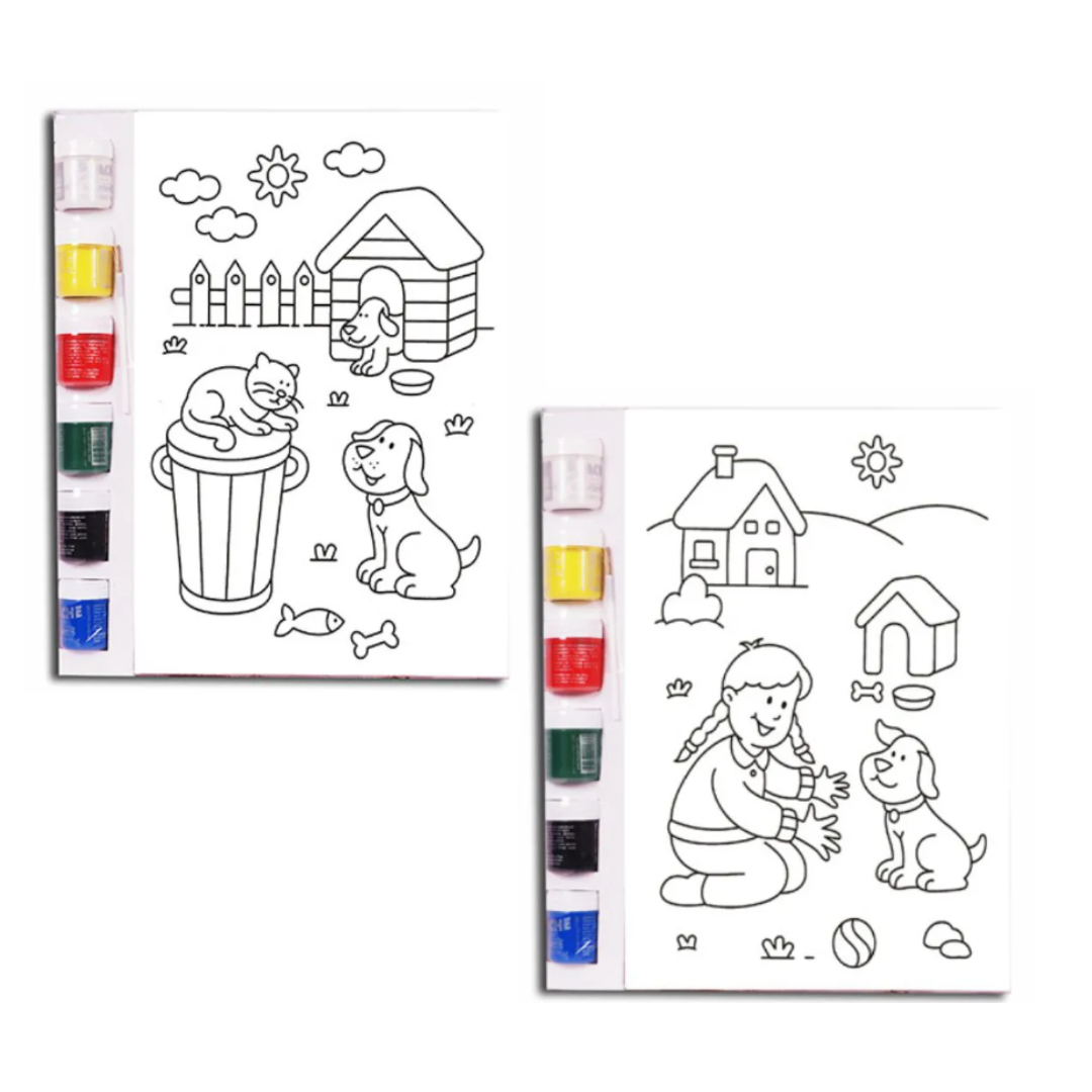 Kit de colorir com tinta guache