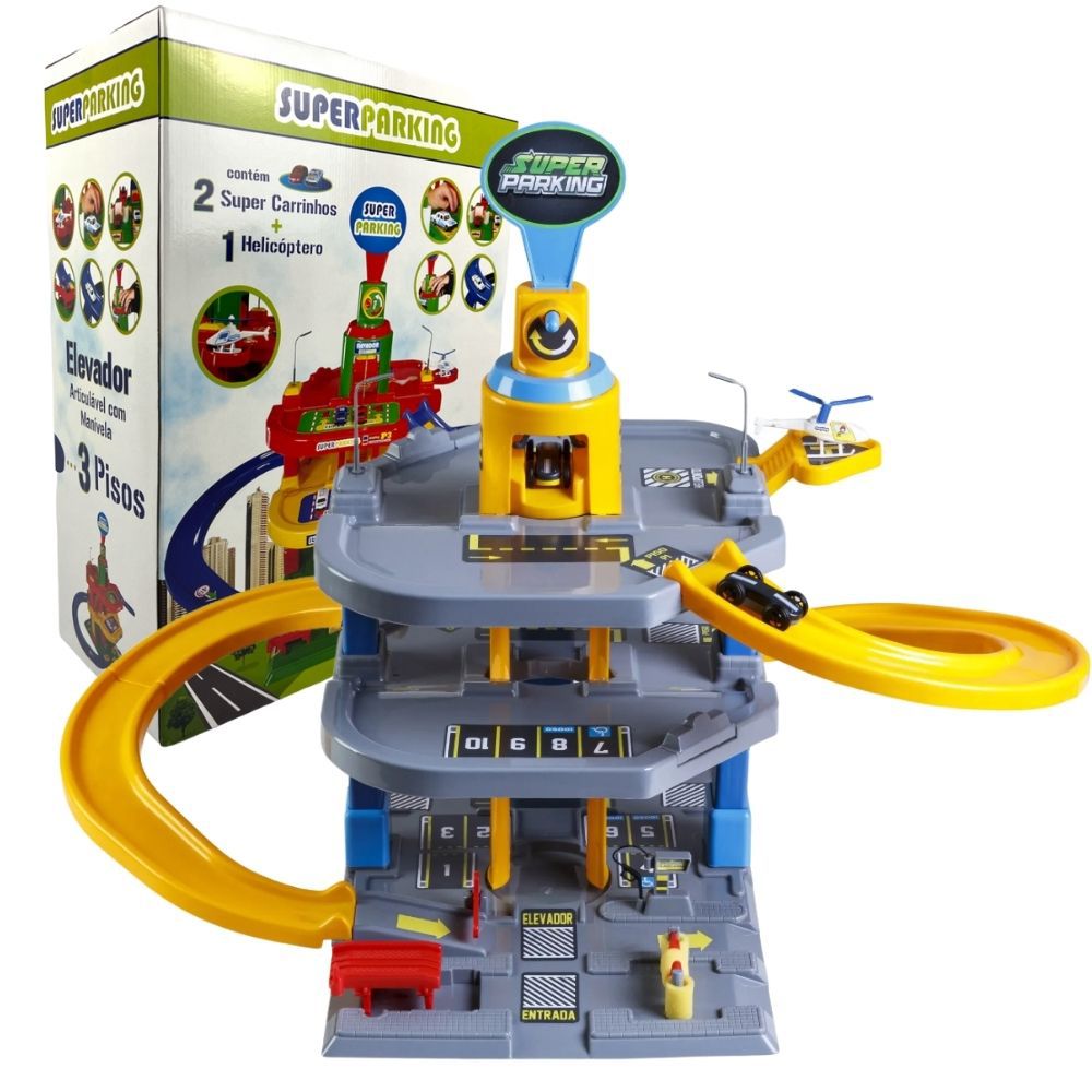 Brinquedo Menino Infantil Carrinhos Helicoptero Pista